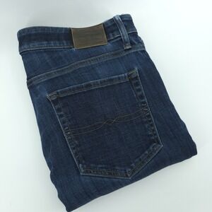 Lucky Brand Jeans 110 Skinny Mens 38X32 Blue Denim Cotton Blend‎ Dark Wash *Flaw